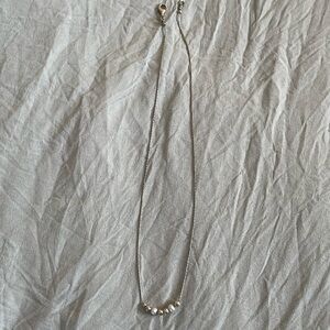 Silver necklace with beads